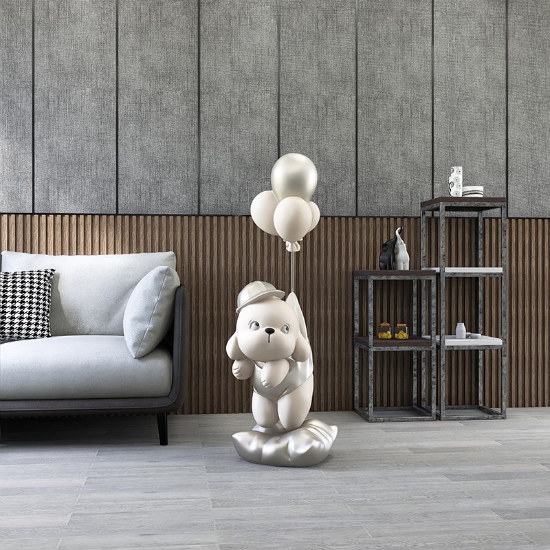 Color Grey Balloon Animal Dog Sculpture Color Grey Balloon Animal Dog Sculpture