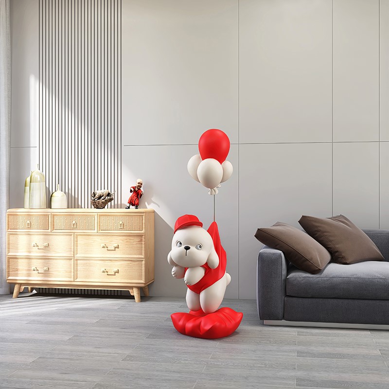 Color Red Large Balloon Animal Dog Sculpture Color Red Large Balloon Animal Dog Sculpture