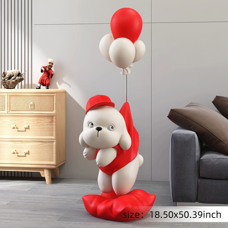color red of large balloon dog statue color red of large balloon dog statue