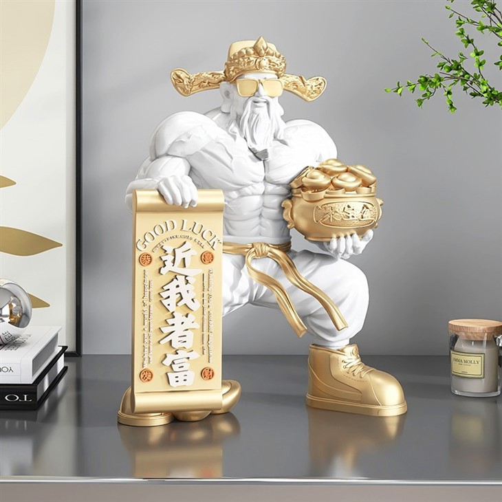 Muscular God Of Wealth Desktop Statue
